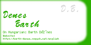 denes barth business card